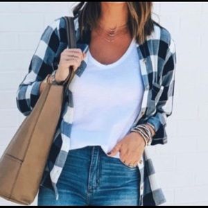 Abercrombie Black & White Plaid Shirt NWT